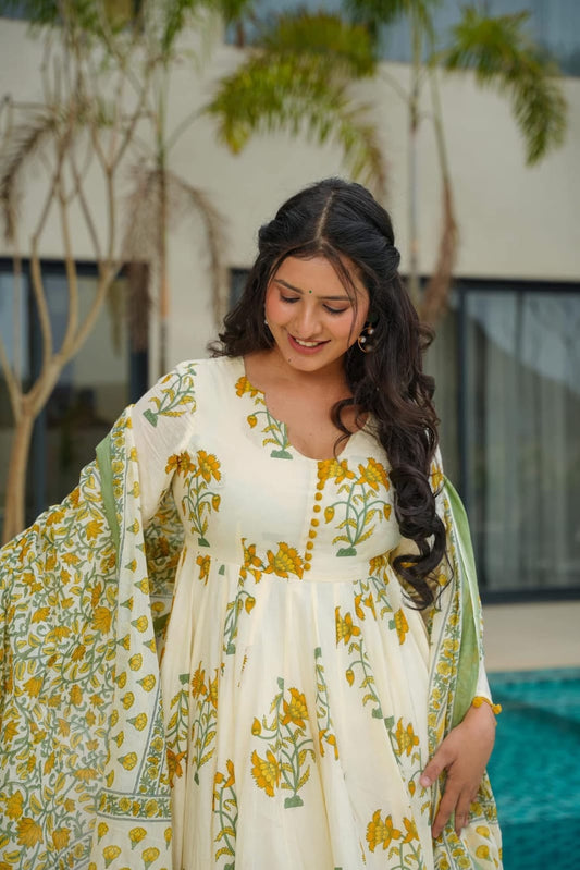 Utsav Lite Cotton Anarkali Suit