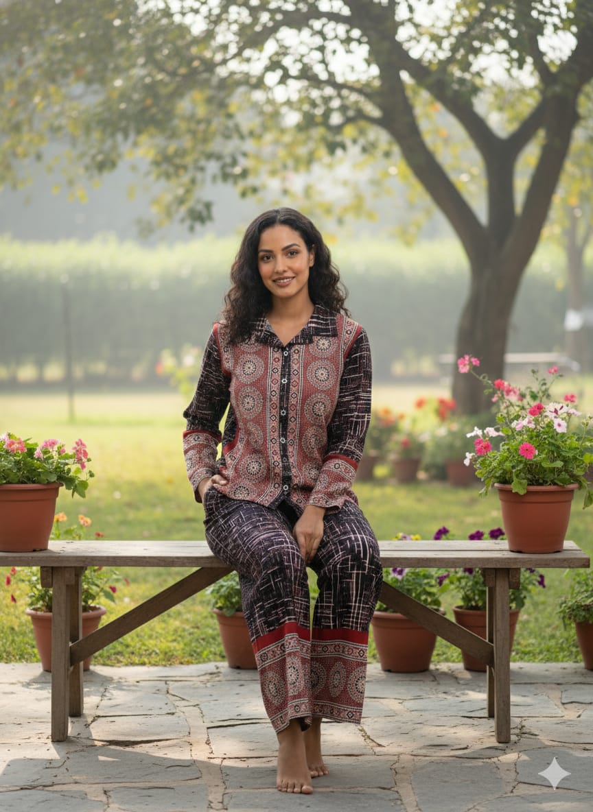 Ajrakh Weave Ensemble Cord-Set