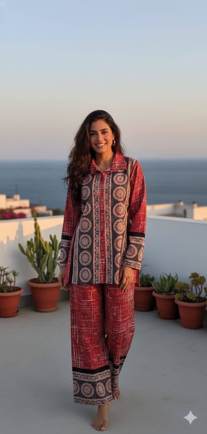 Ajrakh Weave Ensemble Cord-Set